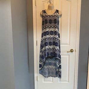 BUY 2 ITEMS & GET 1 FREE - Magazine Hi Lo Blue & White Elephant Dress Sz XL